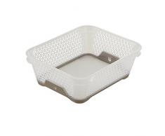 keeeper Mini Cesta, Antideslizante, DIN A6, 20 x 16 x 7 cm, Jonas, Transparente/Marrón