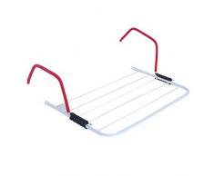 MSV TENDEDERO Balcon 5M, Acero, Blanco y Rojo, 75x33x2 cm