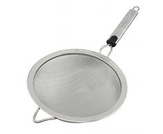 Fackelmann Colador de Cocina Modelo Carolina, parte funcional y malla de Acero Inoxidable y Mango con refuerzo de Polipropileno, Tamiz Malla fina, Diámetro 19 cm