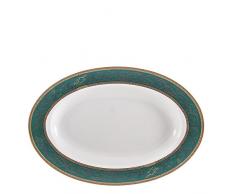 Bohemia Saphyr Greca Fuente Rabanera, Porcelana, Verde, 22x15x3 cm