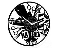 Reloj de pared de vinilo DecoraciÃ³n artesanal vintage PeluquerÃ­a DiseÃ±o moderno Barba Belleza Hombre