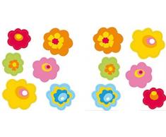 PLAGE 152009 Adhesivos de decoración -Flores pop, 2 Hojas, 11 x 10,5 cm