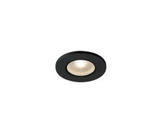 SLV luminaria empotrable de techo KAMUELA / foco led, luz de inundación, luminaria de techo, luminaria empotrable, iluminación de interior / IP65 3000 K 6 W 400 lm negro regulable 38 grados
