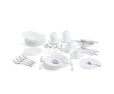 Luminarc Set 20 Piezas trianon, cuberterÃa, Vidrio Opal, Blanco, Vajilla + Tazas + Cubiertos