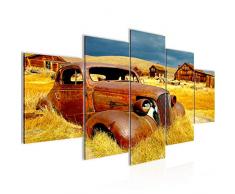 Runa Art 602151a - Cuadro de pared (200 x 100 cm, lienzo de fieltro, tamaÃ±o XXL, 5 piezas, fabricado en Alemania, listo para colgar), diseÃ±o de coche antiguo