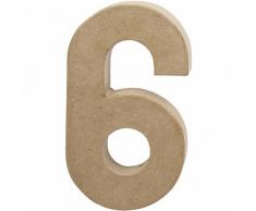 Creativ - Figura decorativa, 20,5 x 6, diseño de número 6