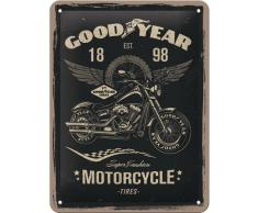 Nostalgic-Art 26224 Goodyear de Motorcycle | Retro Cartel de Chapa | Vintage de Cartel, decoración de Pared, Metal, 15 x 20 cm, Multicolor, 15 x 20 x 0.2 cm