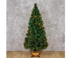 XMASKING LuminalPark - Árbol Verde de 150 cm, Fibras ópticas degradadas, Juegos de luz de Colores, Transformador de 12 V, árboles de Navidad Artificiales, árboles de Colores