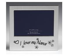 Message Frames Marco de Fotos I Love My Nana, Regalo Ideal para el cumpleaños de Tus Abuelos, Navidad, dÃa de la Madre