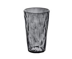 Koziol 3578540Â Crystal 2.0 Vaso de plÃ¡stico, Color Gris Transparente, 6,8 x 6,8 x 12,1 cm, 400 ml