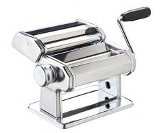 KitchenCraft World of Flavors Pasta Maker, MÃ¡quina Manual de Pasta con 9 Gruesos Ajustables, Cortador Doble Italiano de Lujo, Acero Inoxidable