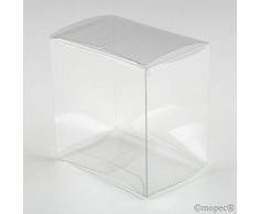 Mopec Caja con Forma de Cubo bajo Transparente, Pack de 25 Unidades, 10.00x10.00x7.00 cm