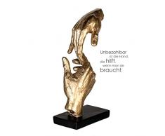 Casablanca - Escultura Decorativa - Dos Manos - Poliresina - Dorado/Negro - 29 x 13,5 x 8 cm