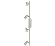 Eglo 90917 Rottelo - Lámpara de pared y techo (incluye 4 ledes GU10 de 3 W, 720 lm, 78 x 7 cm, acero), color cromo