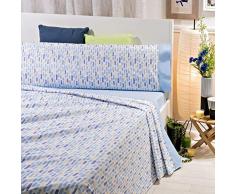 Sancarlos COLORS - Juego de SÃ¡banas estampadas, 3 piezas, Color Azul, Cama de 90 cm