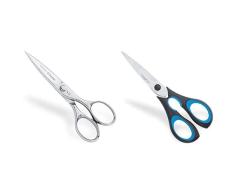 3 Claveles Tijeras Cocina Multiusos, Acero Inoxidable, Brillo, 20 Cm + Tijera De Cocina Ergo 8 D 3C, Azul, Negro