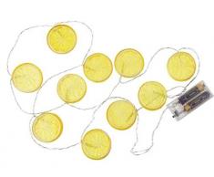 OOTB Guirnalda Rodajas de limón, con 10 luces LED, carbón, 7.5 x 12.5 x 8 cm