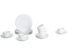 Villeroy & Boch Royal Set de cafÃ©, para Servir y Disfrutar con Estilo, Apto para lavavajillas y microondas, Porcelana, Blanco, 39 x 28 x 32 cm, 18 Unidades