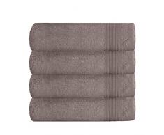 GC GAVENO CAVAILIA Paquete de 4 Toallas de Mano para baño, Lavables y de Secado rápido, Toallas de 100% algodón Egipcio, Toalla de Gimnasio, Plateado/Gris