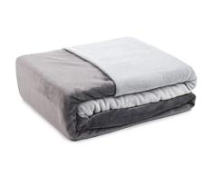 GÃ¶zze - Ropa de cama reversible, Tacto de cachemira, Funda nÃ³rdica: 135 x 200 cm, Funda de almohada: 80 x 80 cm, Microfibra - Gris antracita/Plateado