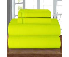 Elegant Comfort Juego de Ropa de Cama más Acogedor Resistente a Las Arrugas, sábana Bajera elástica Completa, Bolsillo Profundo de hasta 16 Pulgadas, Microfibra, Lima, Individual XL