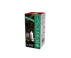 Konstsmide Vela LED con llama 3D, temporizador 5H, 1 diodo blanco cÃ¡lido, funciona con pilas, para interiores, funciona con 2 pilas AA de 1,5 V (no incluidas).