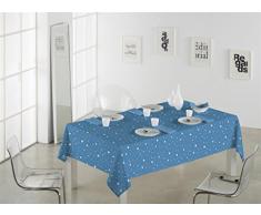 SABANALIA Mantel de Tela Antimanchas Rain Medidas, 140 x 200, Azul