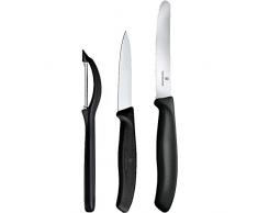 Victorinox - Cuchillo conjunto con peeler, 3 piezas, negro