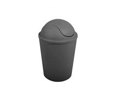 MSV Cubo de basura ako 5,5l con tapa abatible gris, 5,5 L
