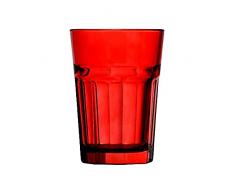 Topkapi 251.019 Longdrink - Juego de 6 vasos de cristal rojo Miami Red XL (36 cl) en rojo fuego para cÃ³cteles, mojito, zumo, agua, altura ~ 12 cm