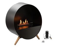 Planika Bubble Wall & Floor Smart Free Standing Chimenea de Bioetanol - Biochimenea de Pared de 2,5 kW con Control Remoto - Pozo de Fuego Interior - Calentadores para el Hogar - Tanque de 1,3 l