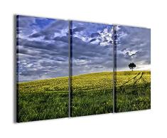 Stampe su Tela Cuadro Toscana V lienzo moderno en 3 paneles ya enmarcados en lienzo, listo para colgar, 90 x 60 cm