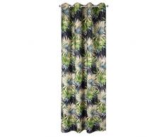 Eurofirany Ingrid Cortina Blackout con diseÃ±o de Hojas de la Selva, Elegante, Dormitorio, salÃ³n, Grafit + Verde, 140 x 250 cm