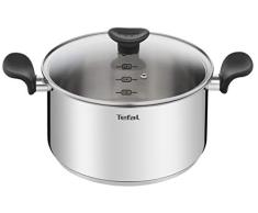 Tefal Olla de 24 cm (5 L) + tapa de cristal, todos los fuegos incluyendo inducción, acero inoxidable de primera calidad, 10 años de garantÃa, hervir, Primary E3084604