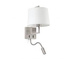 Faro Barcelona 20172-01- FRAME LÃ¡mpara aplique nÃ­quel mate/blanca con lector LED