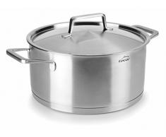 LACOR Foodie Cacerola con Tapa, Acero Inoxidable, Gris, 18 cm