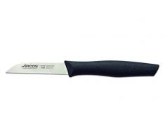 ARCOS Cuchillo pelador 3 pulgadas Acero Inoxidable Nitrum, Cuchillo pelador para pelar frutas y verduras, Mango ergonómico polipropileno y Hoja 80 mm, Innovación, elegancia, Serie Nova, Color negro