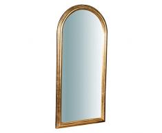 Biscottini Espejo de Pared baÃ±o y Dormitorio 44x92x5 cm | Espejo de Entrada de Pared con Ganchos | Espejo Dorado