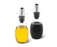 Cole & Mason H103028 Haverhill Set de Aceitera y Vinagrera, 370ml, Juego De Botellas Dispensadoras/Decantadores, Vidrio/Acero Inoxidable, 2 x Botellas, Suministrado VacÃ­o, 2 AÃ±os de GarantÃ­a