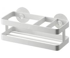 Yamazaki Sponge & Bottle Holder Organizador Fregadero, Acero, Blanco