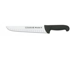3 Claveles Cuchillo Carnicero Alveolado Proflex, Acero Inoxidable, Negro, 26 cm-10.5