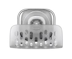OXO Good Grips - Recipiente para estropajos de cocina con ventosa StrongHold, con ranuras de drenaje y apto para lavavajillas