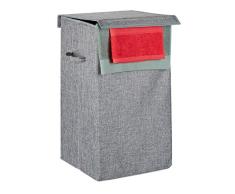Relaxdays Ropa Sucia 81 L, Canasto Colada Plegable, Cesta LavanderÃ­a con Tapa, 66x38x38 cm, Gris, PoliÃ©ster