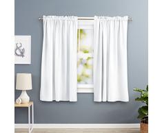 AmazonBasics - Cortinas opacas con aislamiento térmico y alzapaños, 2 unidades, 168 x 183 cm, Blanco