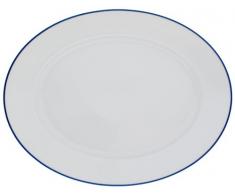 Kahla 453306A72045A Aronda Blaue Linie - Fuente ovalada (32 cm, borde azul), color blanco