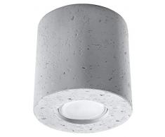 SOLLUX LIGHTING Orbis Downlight LÃ¡mpara De Techo | DiseÃ±o Moderno, Estilo Industrial, Forma CilÃ­ndrica, Hecho De HormigÃ³n, 1 x Bombilla GU10 Reemplazable | Gris, 10 x 10 x 10 cm