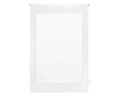 Blindecor Estor Enrollable, Tela, Blanco con motas Celeste, 110 x 180 cm