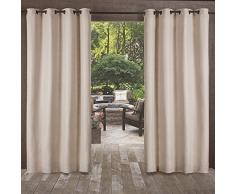 Home Exclusive Exclusiva casa Cortinas Delano Indoor/Outdoor Pesados con Textura Ojal metálico en la Parte Superior Ventana Cortina Panel par, Gris, 54 x 84