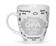 Sheepworld Tasse mit Motivdruck Ohne Opa ist Alles Doof. Taza, Porcelana, Multicolor, 9.5 cm