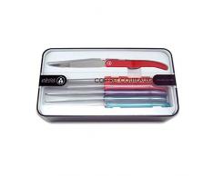 Laguiole Evolution® - Juego de 6 cuchillos de acero inoxidable - Mango en ABS multicolor variado - Juego de cubiertos